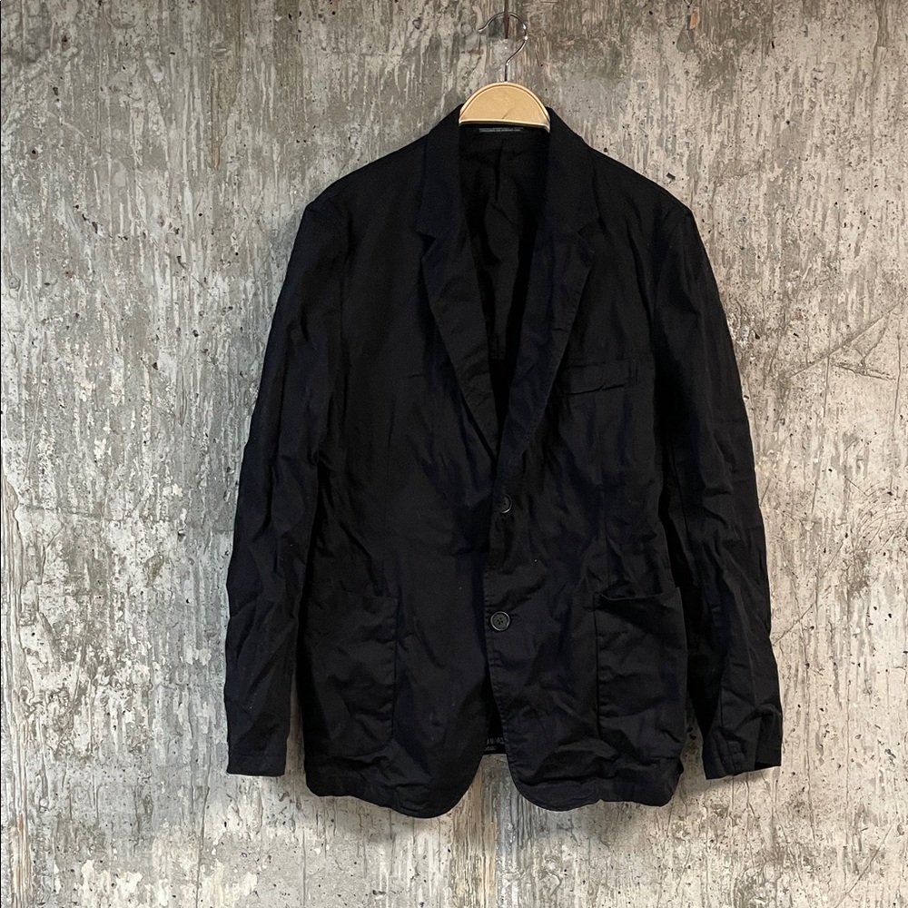 YOHJI YAMAMOTO Men's Single-Breasted Blazer Size 3/L In Black